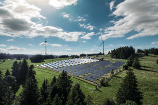 Solaranlage auf freiem Land, Freilandanlage auf Mont-Soleil